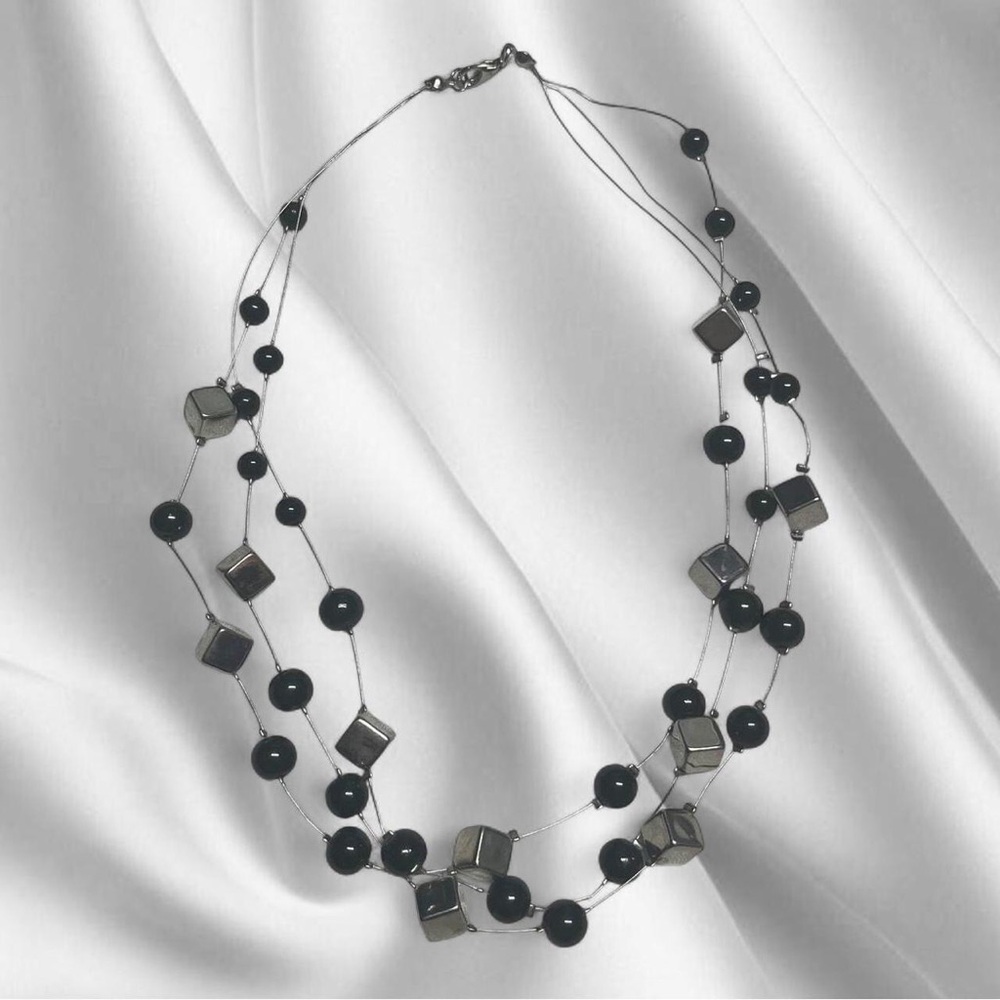 90s Metallic Wired Beaded Necklace